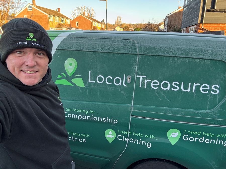 Sander with the Local Treasures West Surrey van